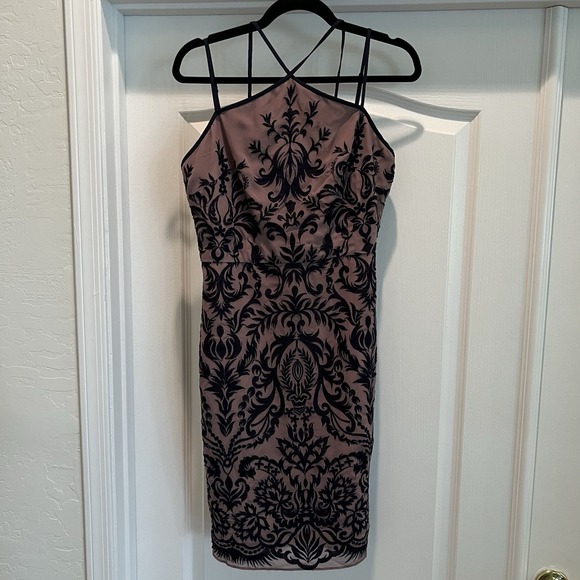 BCBG Generation Size 10‎ Lace Cocktail Midi Sleeveless Dress Fairy Embroidered - Picture 2 of 11